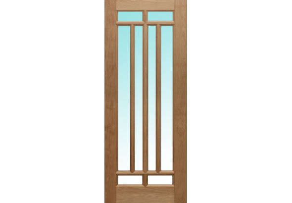 Дверь деревянная межкомнатная из массива бессучкового дуба, Классик, 8 стекол